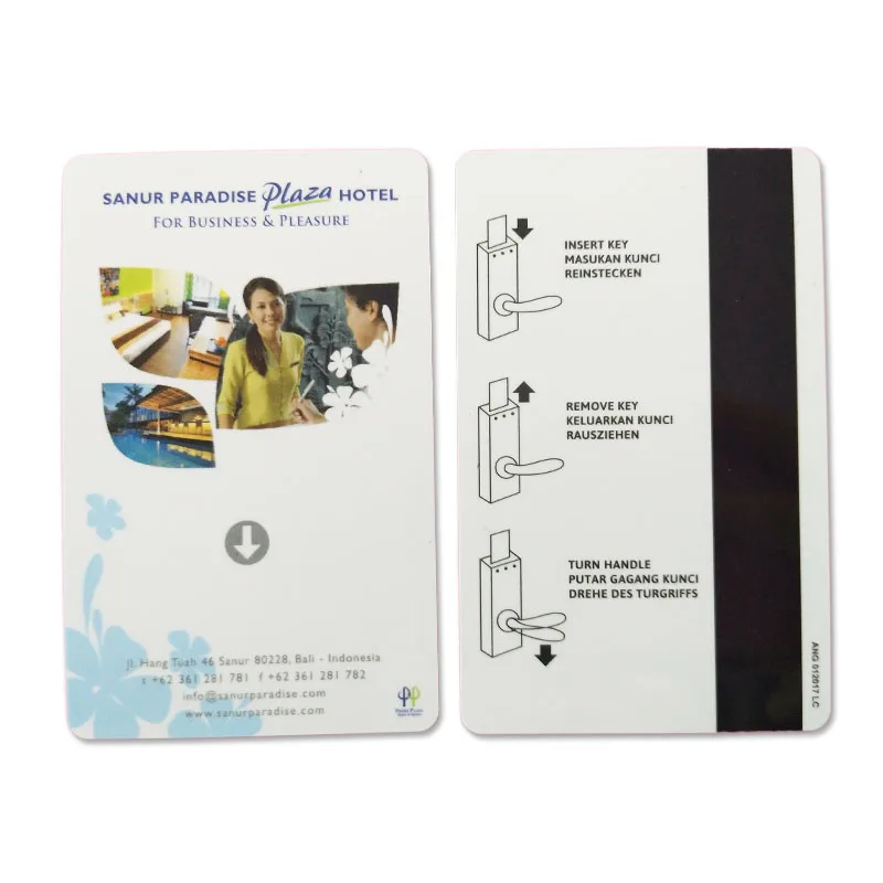 2 sides full color printing Glossy CR80 magnetic stripe card pvc card