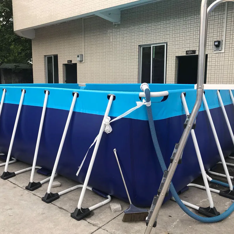 Outdoor large water park steel frame PVC swimming pool steel frame pool