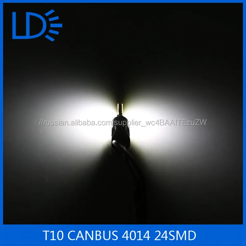 12V Car Interior LED Bulbs 24smd 4014 canbus T10 LED Width Light