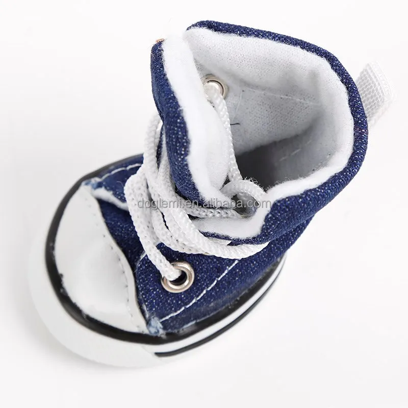 4pcs/lot Pet Dog Cat Footwear Dog Walking Sneaker Jeans Shoes Denim Dog Shoes