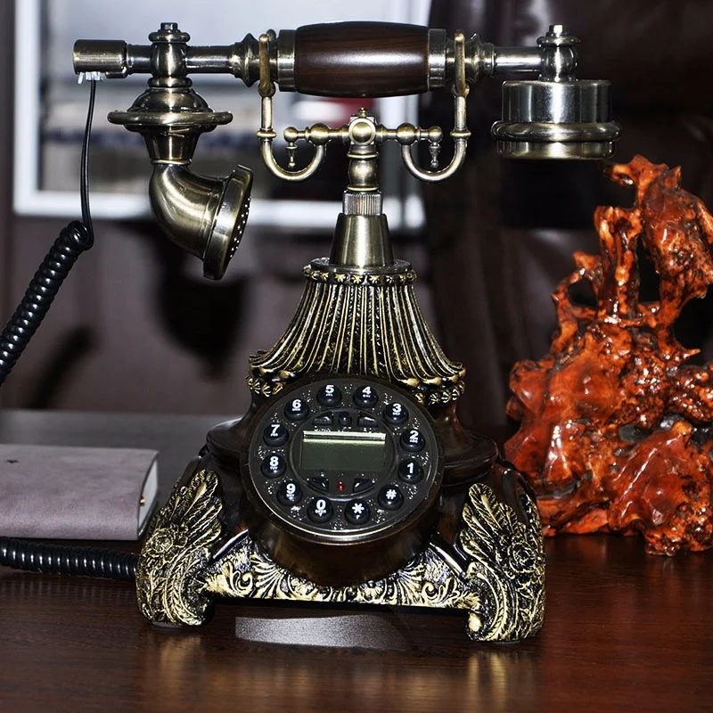 High-end customization of creative  antique old telephone corded telephone American retro home landline  phone