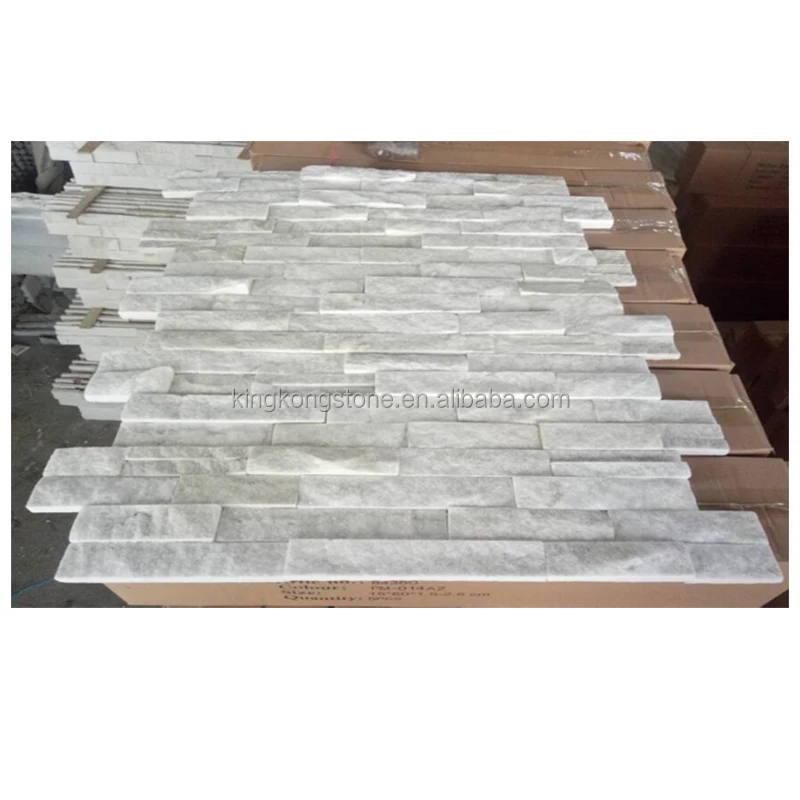 
factory white quartz stacked stone for wall panel 