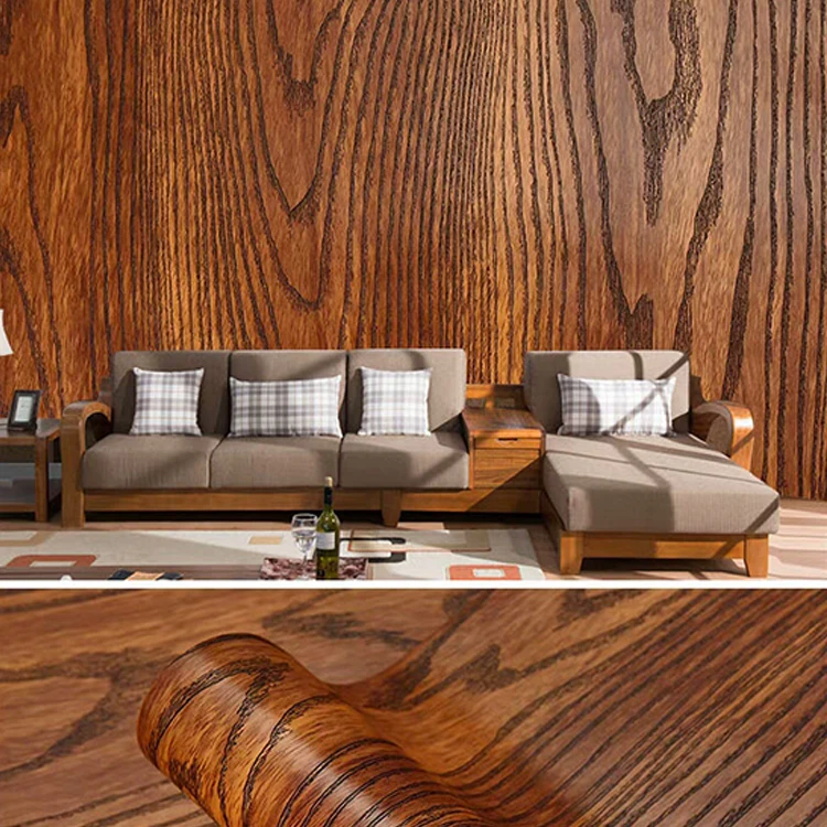 Wholesale Custom Design Good Wood Grain 3D Vinyl PVC Wall Paper Wallpaper