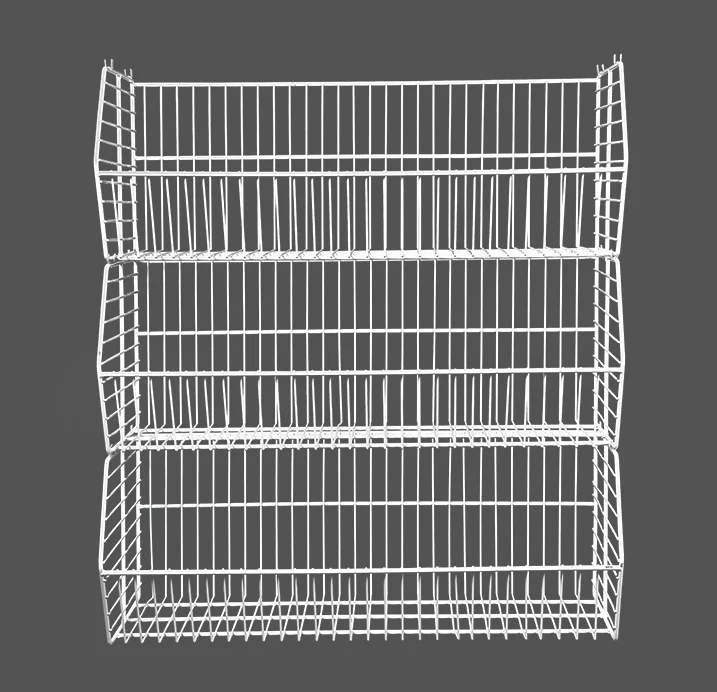 Grocery Store Stacking Metal Wire Storage Basket Display Stand