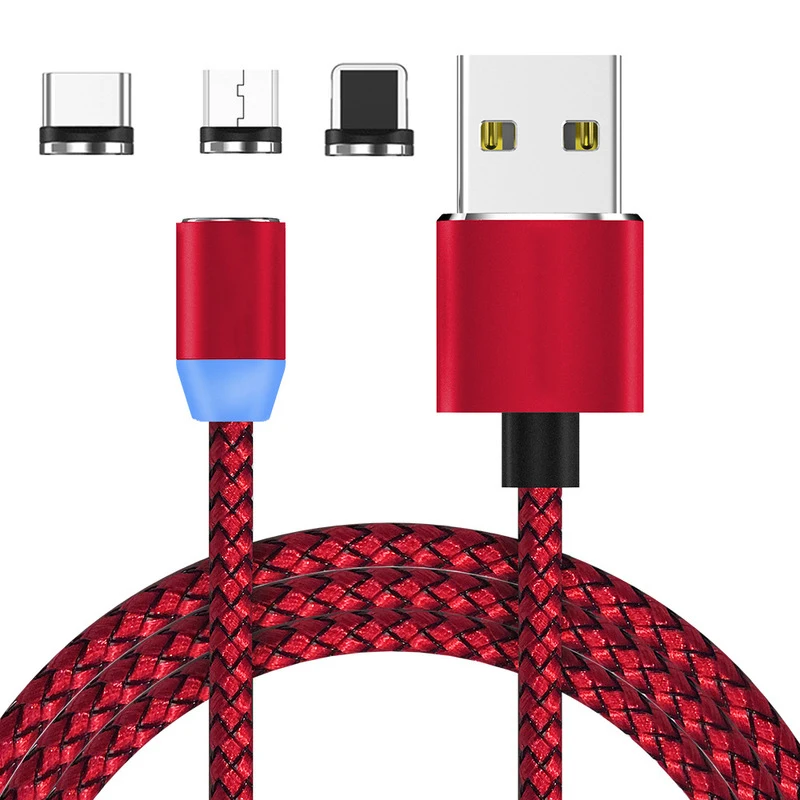
For Ios Android Micro Type C 360 Degree Rotation Phone Cable Magnet Charging Cable 
