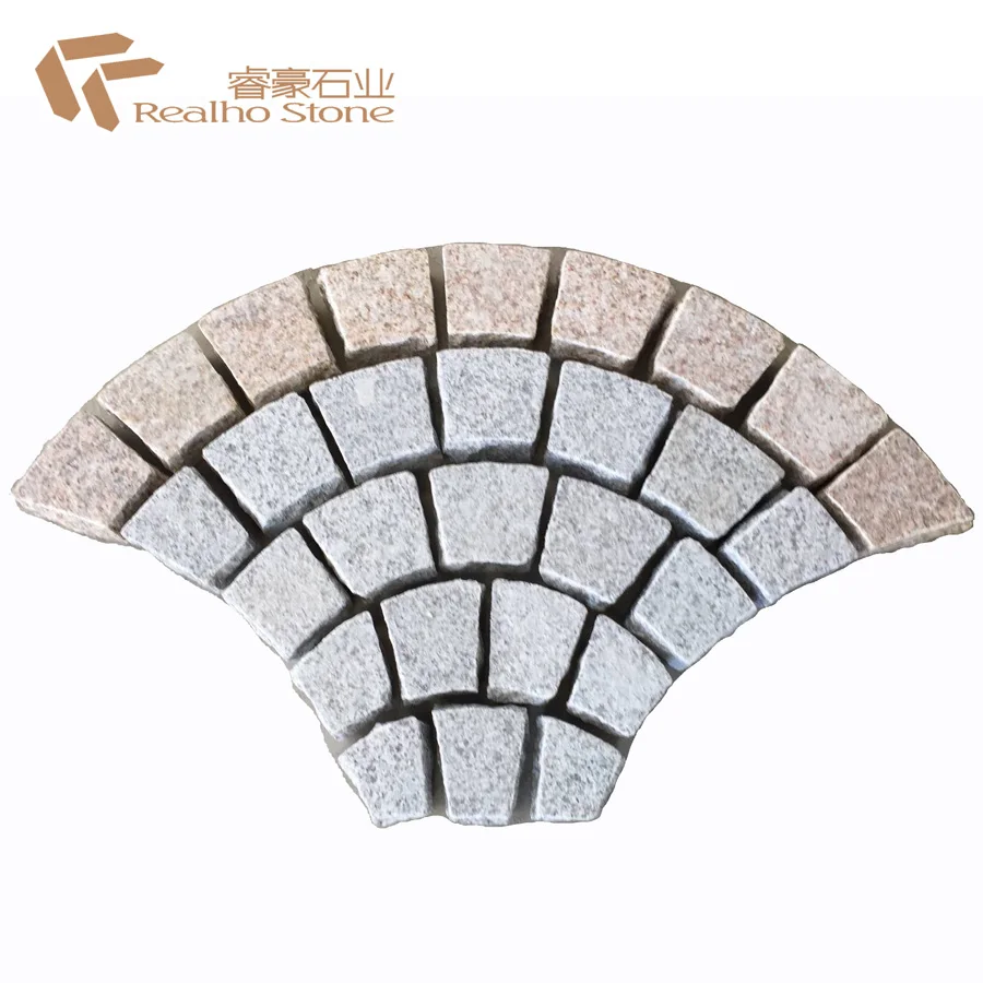 
Fan Pattern Granite Cobblestone On Mesh 