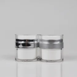 30g white matte or brushed silver lids airless cream jar