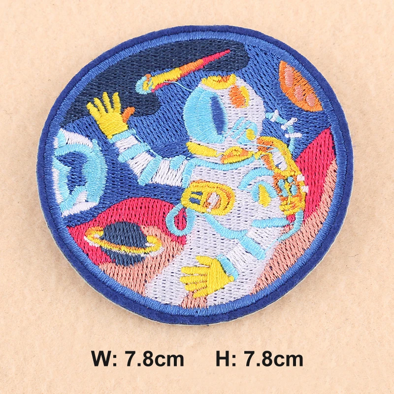 Embroidery Patches for Clothing DIY Stripes Astronaut Appliques Clothes Stickers Iron on Space Badge Drop Shipping