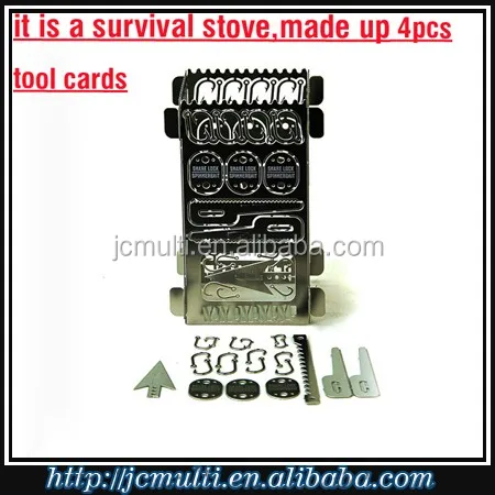 newest 4pcs survival tools can make up a pocket stove when camping
