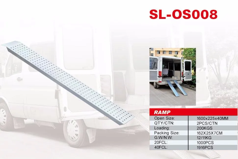 
2 PCS Heavy Duty Galvanized Steel Loading Ramps For Cars 1.6m Length 