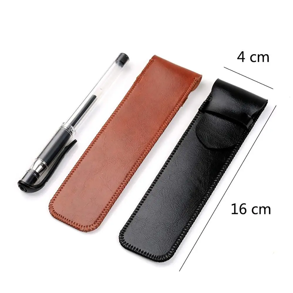 
Factory outlet Soft leather pen case Portable Leather Pen Case Holder Single pen box 