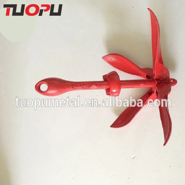 Small 1.5KG Folding kayak anchor Red Painted anchor For Marine Boat