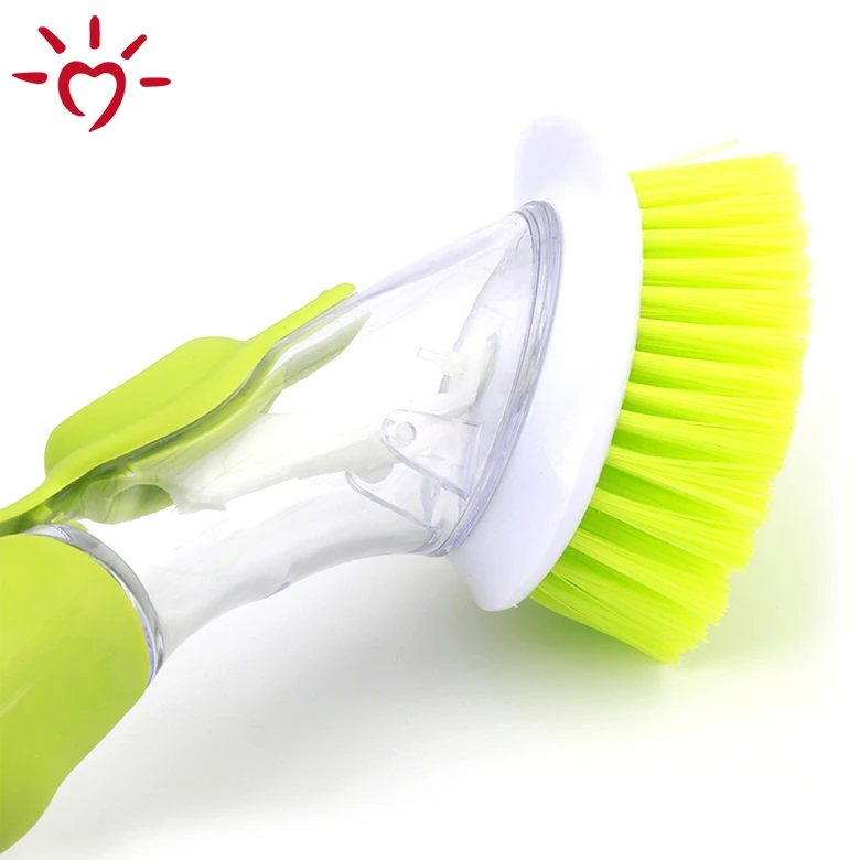 Kitchen scrubber soap dispensing kitchen sink cleaning brush for scrubbing pots pans dishes with 2 refill  dish-washing brush