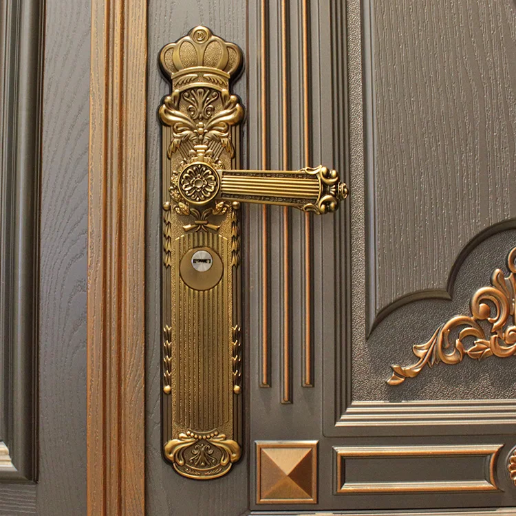 Mom&son Decorative Cast Aluminum Graphic Design ISO Villa Main Door Bulletproof Villa Ic Entrance Accessories Traditional CN;GUA