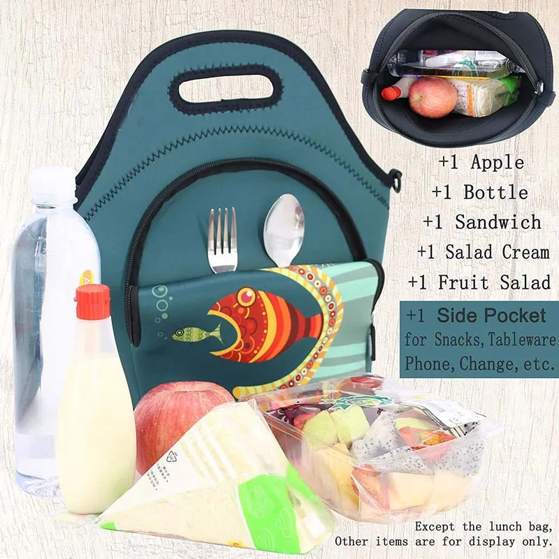 EDIOM Waterproof Insulated Kid Food Eco-friendly Neoprene Lunch Tote Bag