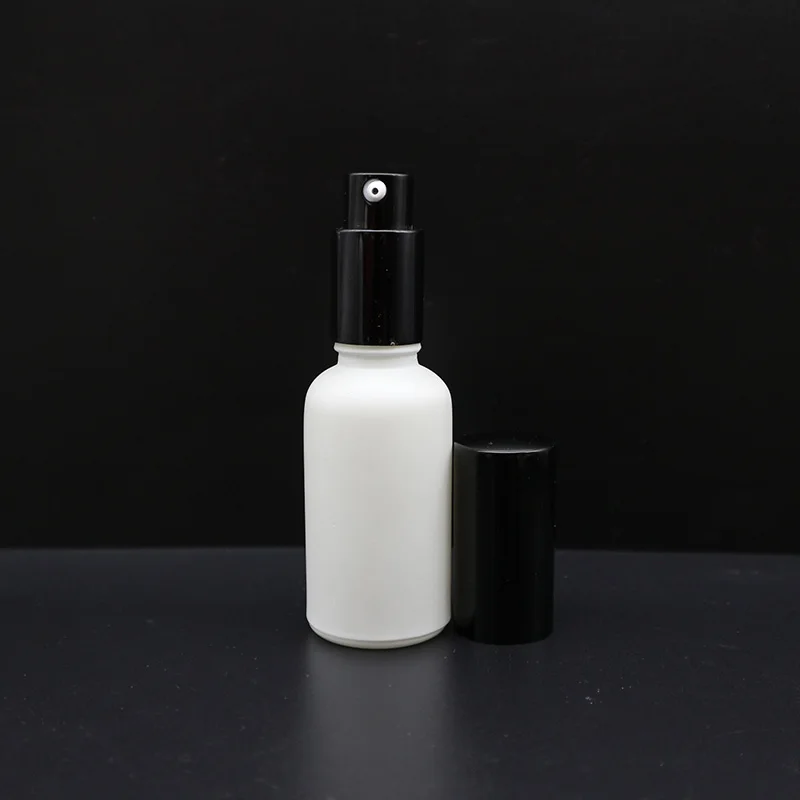 5ml 10ml 15ml 20ml 30ml 50ml 100ml frosted matte white glass perfume bottle with black spray cap