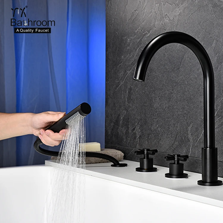 
Kaiping faucet high quality copper matte black bathtub filler faucet and shower bathroom taps faucet bathroom tapware 