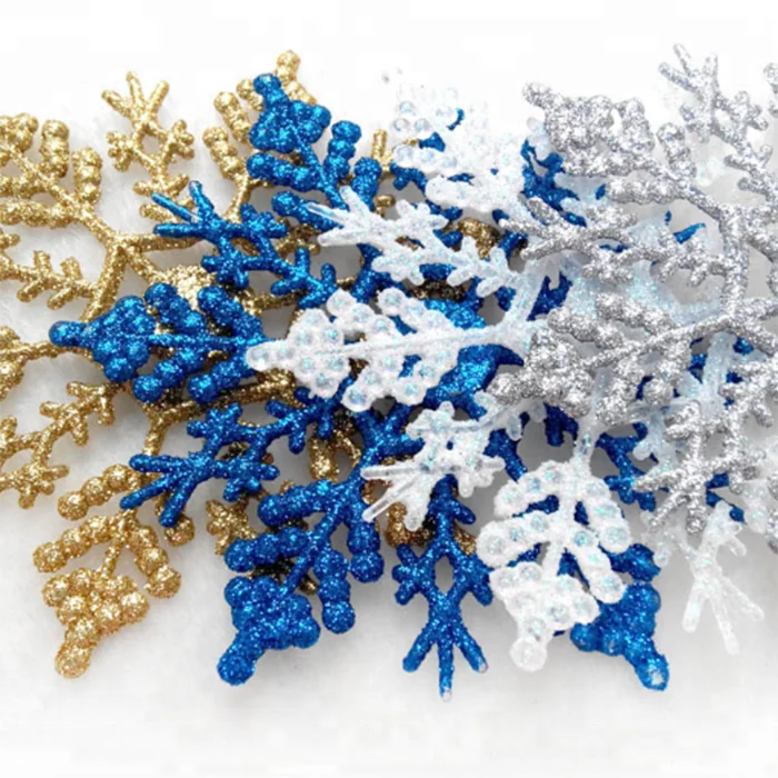 Cheap Wholesale 10cm Color Christmas Ornaments Plastic Snowflakes
