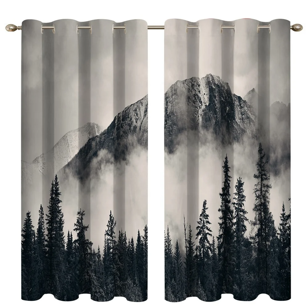 Custom Made Digital Printing Blackout Polyester Window Dressing Shade Curtain