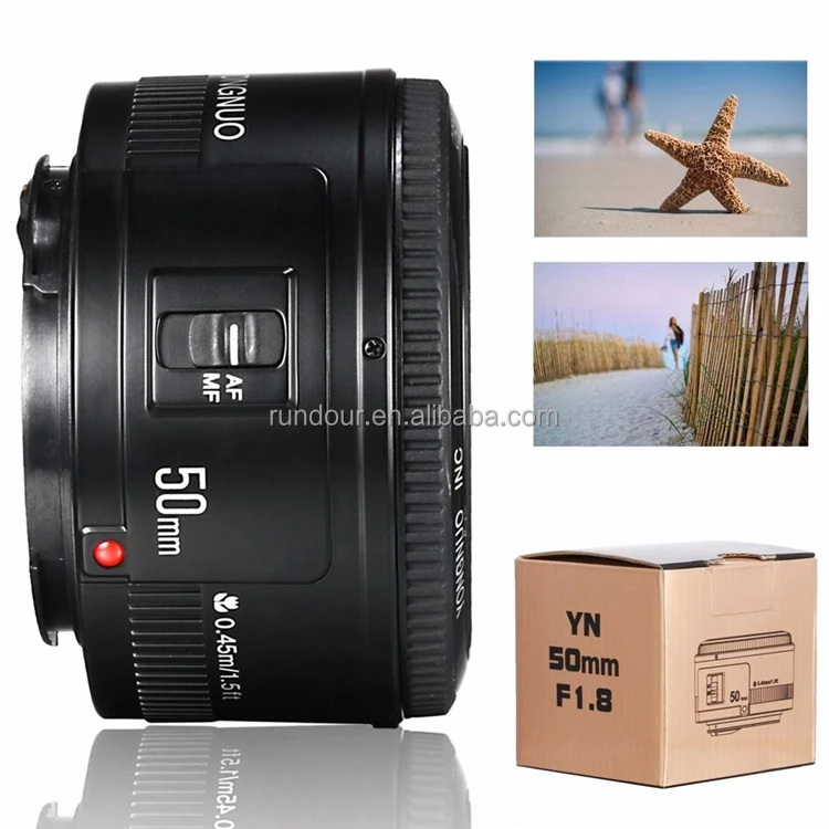 Объектив YONGNUO YN 50 мм EF F/1 8 AF/MF объектив с большой апертурой и автофокусом для цифровой зеркальной камеры