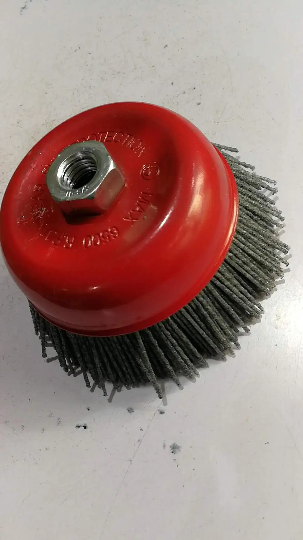 FMT  5 Inches Red abrasive nylon  Wire cup brush for wood floor wire drawing