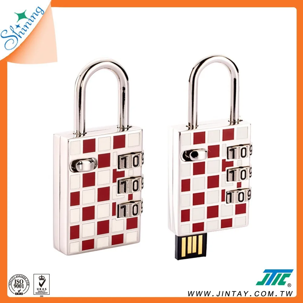 
Shining 3 Numbers Combination Padlock / Lock with USB Drive 
