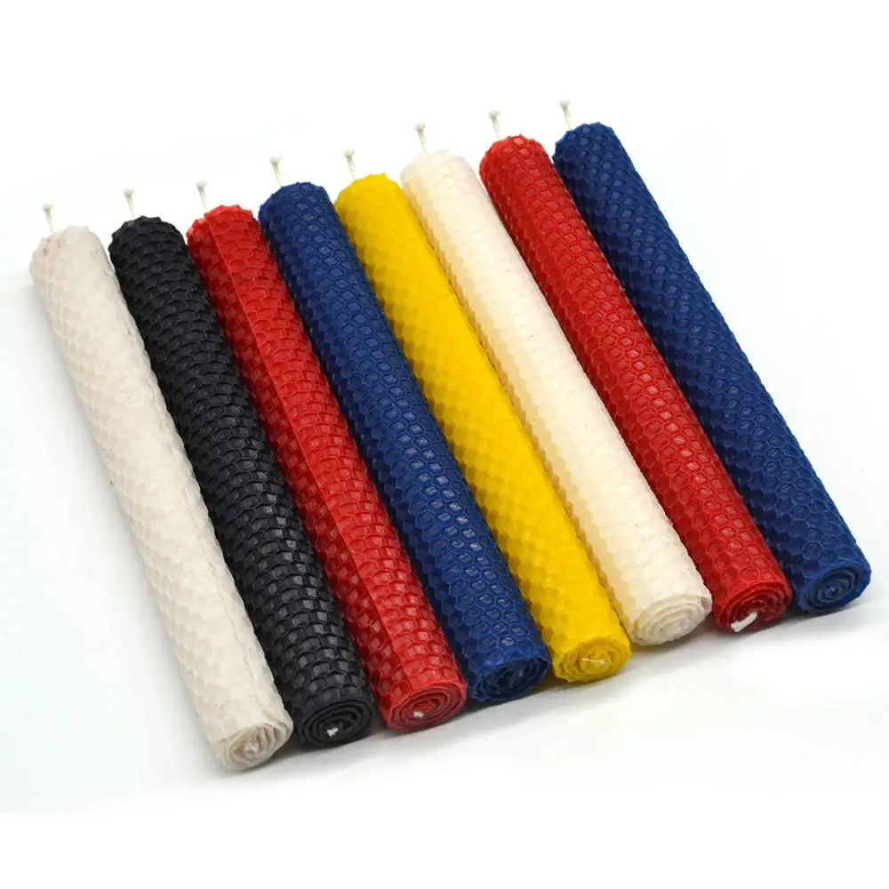 
fancy hand rolled beeswax candles aromatherapy for Hanukkah 