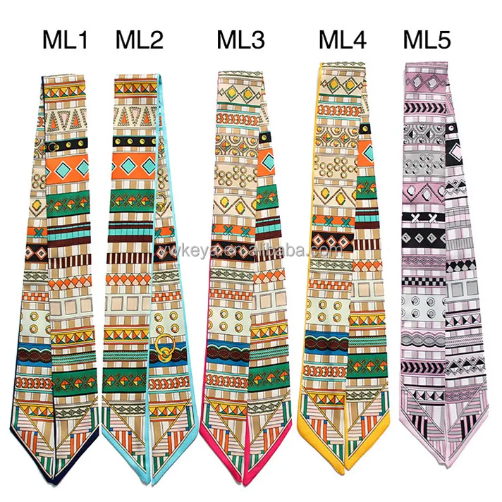 Twill Silk Small Women Ribbon Scarf  Hair Bags Handle Decoration Tie Hand Scarf