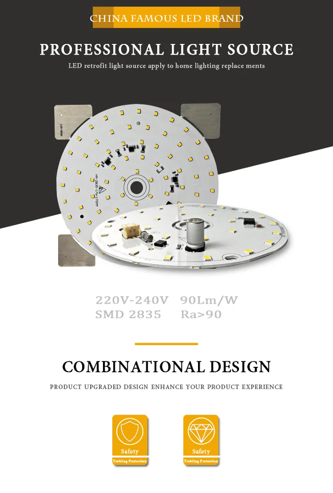high lumens New product SMD 2835 17W AC220V driverless led pcb board led module with driverless led pcb for led bulb light