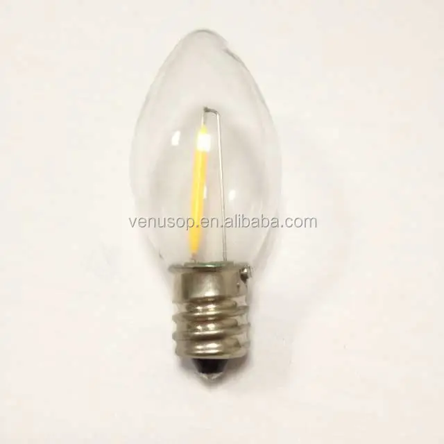 E12 1W 2200K C7 dimmable filament led bulb ETL C7 LED Filament lamp