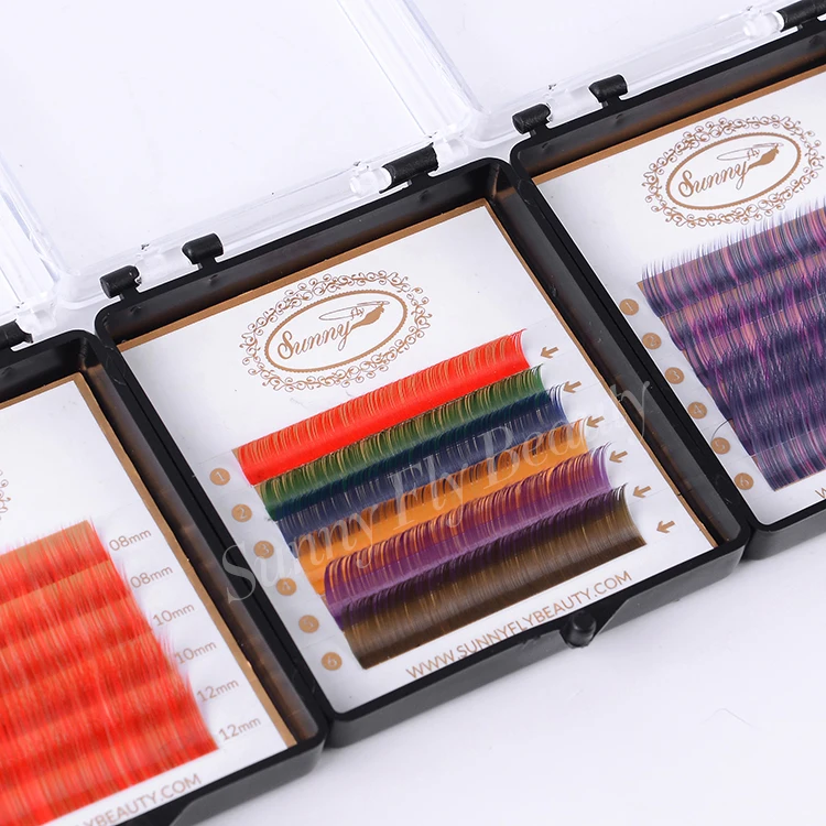 
Stars colors eyelash extension individual rainbow candy colored eye lash extension 