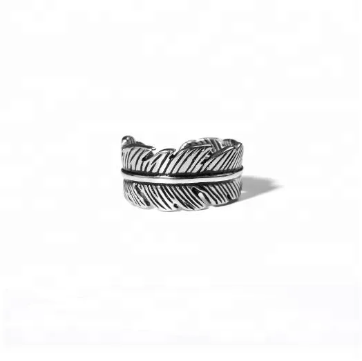 
Модное кольцо из серебра 925 пробы с перьями в античном стиле для мужчин и женщин 