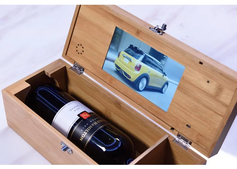 Most Popular Video Brochure&Card Player Paper Craft with Wood Box for Wine