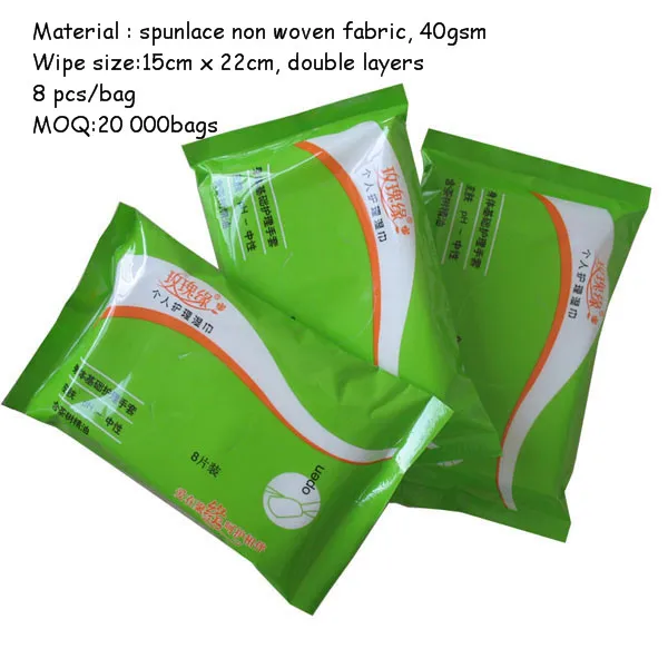 Fresh And Cool patient Wet Wipes / Glove Wet Wipe Made In China With Green Tea Leaf Fragrance