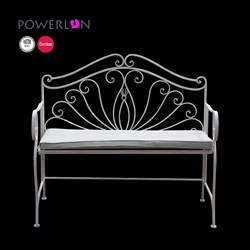 All Weather Resistance White Metal Iron Long Antique Folding Foldable Outdoor Bench Garden Benches