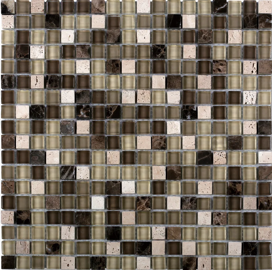 Blue Yellow Mixed Square Marble Mosaic Tile swimming pool tile grout