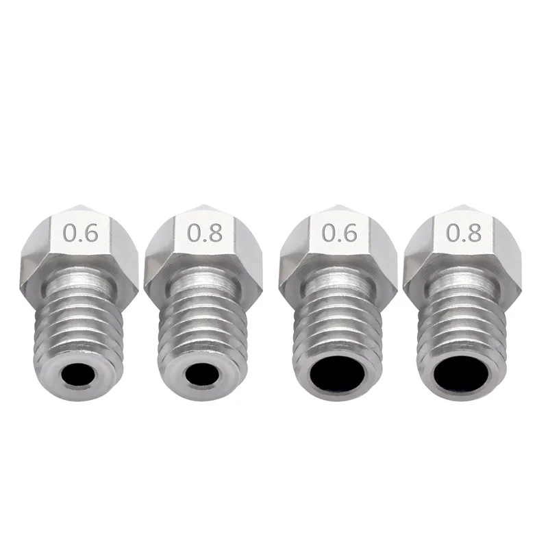 GIULY 3D Printer MK8 V5 V6 stainless steel M6 Nozzle 0.2/0.3/0.4/0.5/0.6/0.8mm Extruder Print Head For 1.75mm Filament