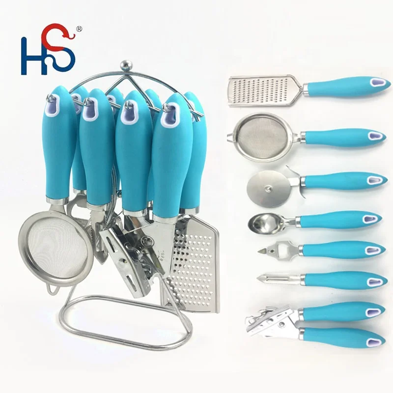 hot selling stainless steel kitchen gadgets cooking accessories utensil tool set vegetable tools can opener