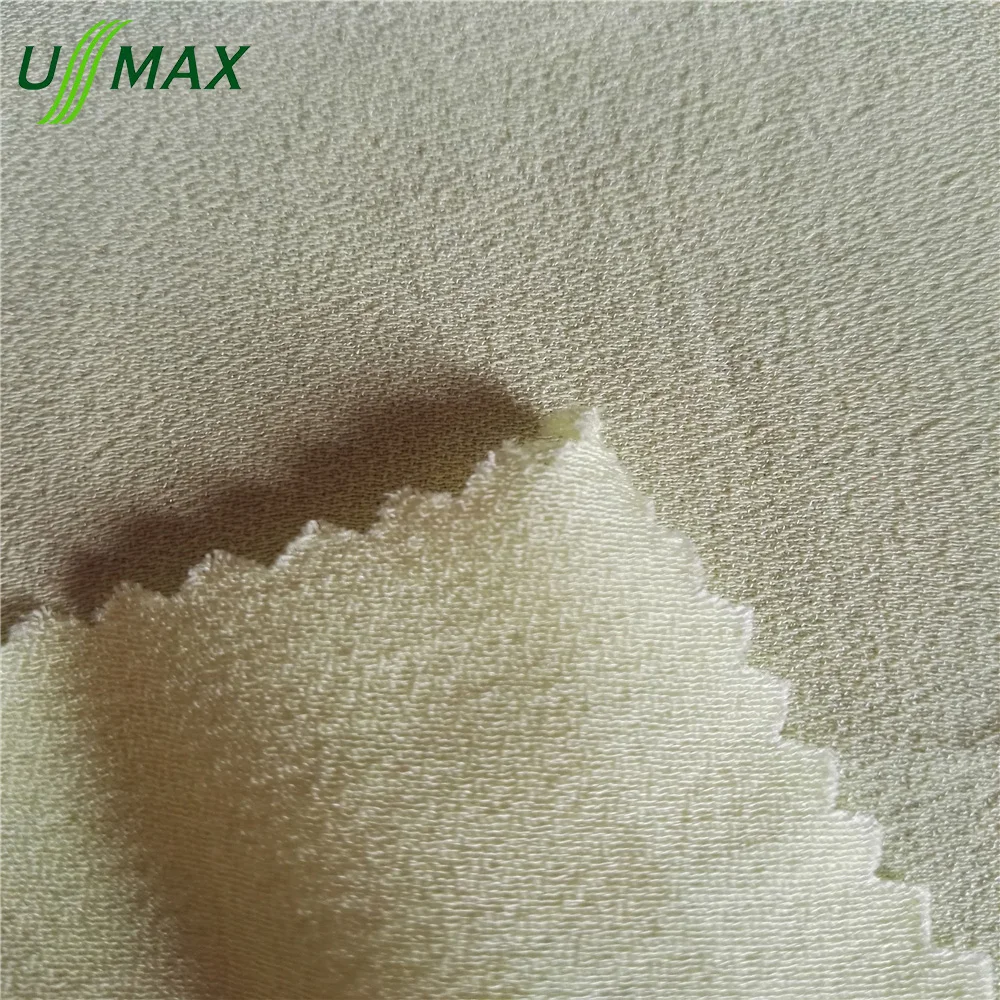 2019 latest hot sale high quality China supplier 75d*120d 170GSM 54/55'light yellow 100% Viscos/Rayon Satin/sateen Crepe Fabric