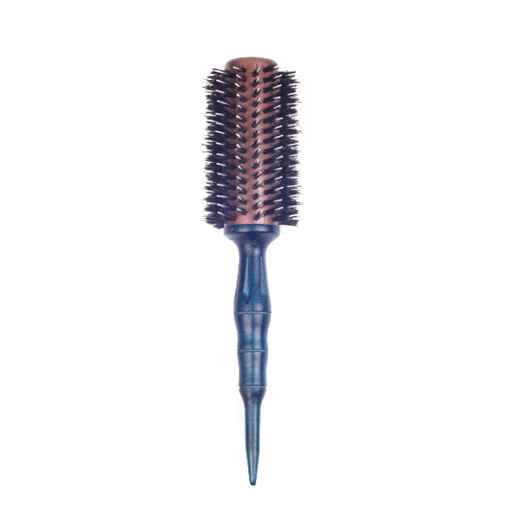 EUREKA A28025-55PA-BL Professional Aluminum Tube Hair Brush Salon Round Hair Brush With Boar Bristle And Nylon Pins