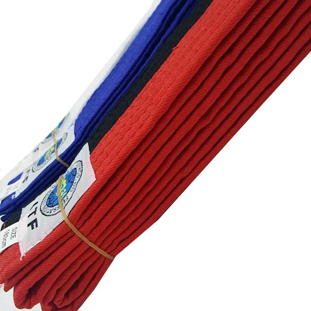 Wholesale custom logo cotton top quality taekwondo belts