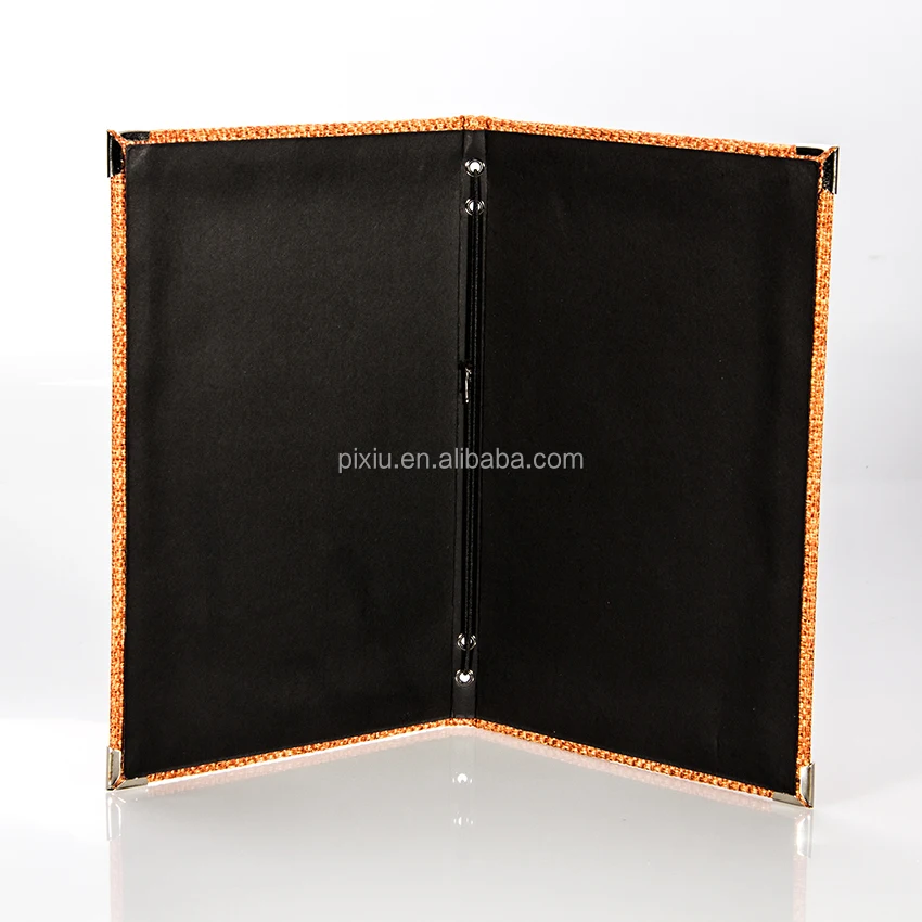 Factory wholesale High quality Hotel restaurant Leather menu clip New design Menu This hotel cashier book bill clip