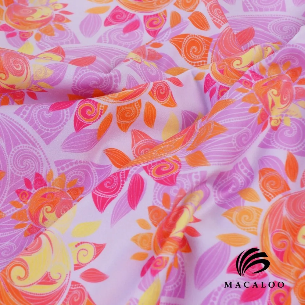 Stretch leggings digital print double brushed poly fabric