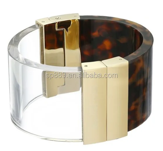 High quality metal acrylic ivory cuff cellulose lucite bangles acetate for bracelet jewelry