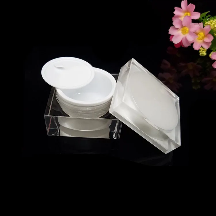 
luxury Wholesale cream container 30g 50g square acrylic cosmetic jar,cosmetic spray bottle 