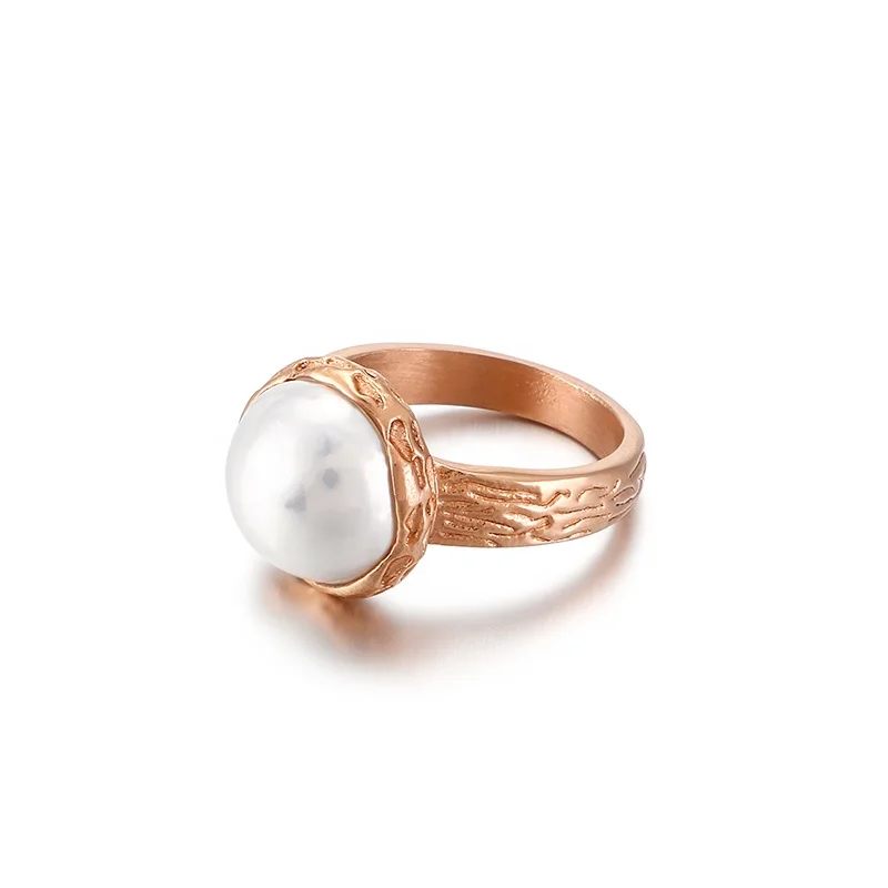 
Modern Design Fashion Jewelry Fine Quality Wholesale Women 18K Gold Pearl Ring 