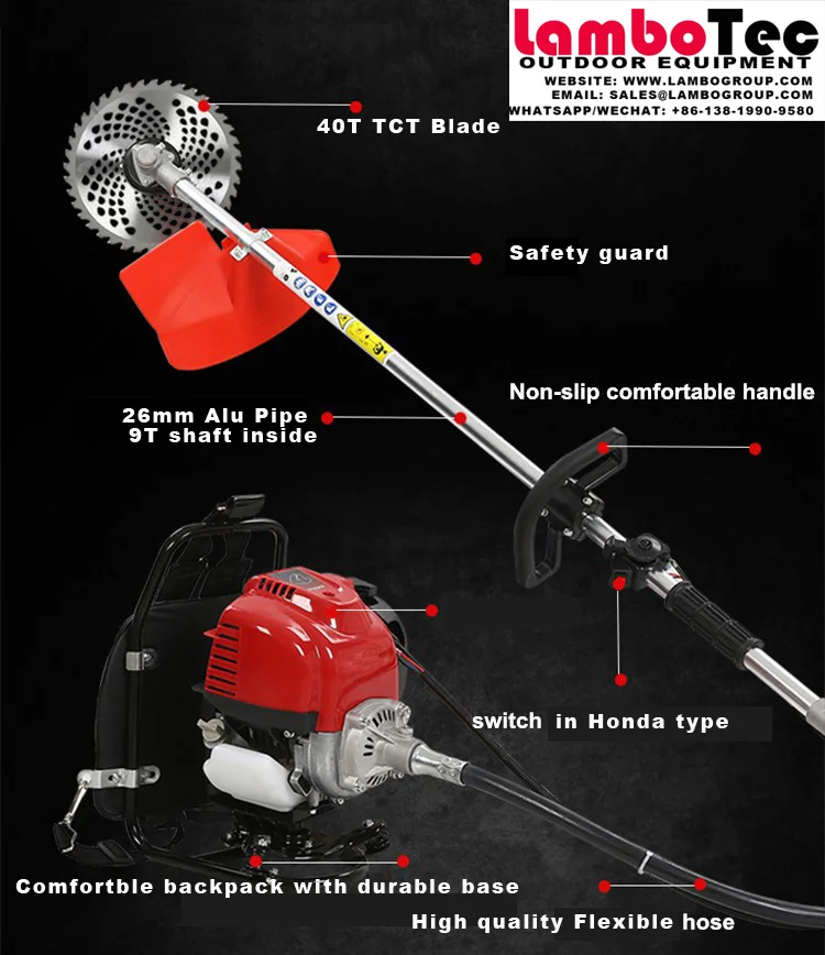 4 stroke backpack brush cutter with GX35 engine