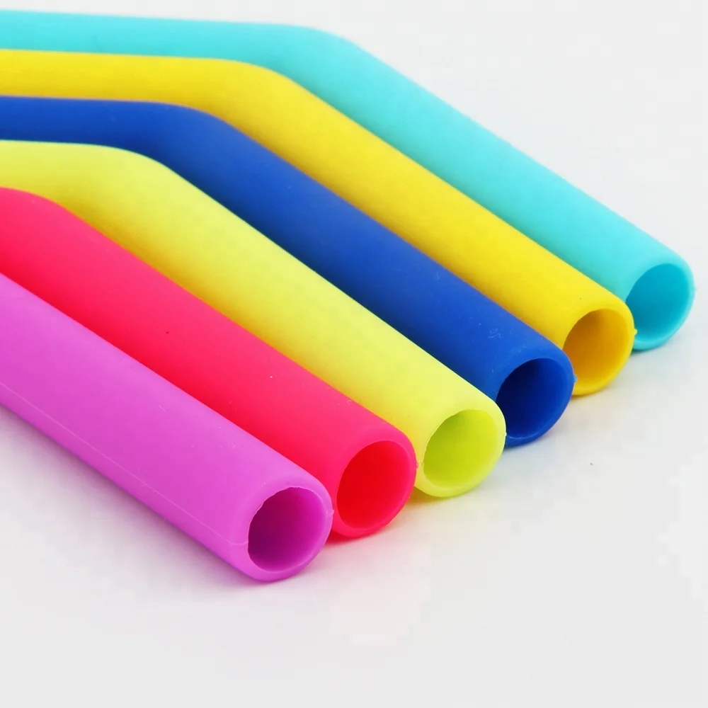 BPA Free Re-useable And Long Flexible Silicone Drinking Straws For Mug Tumbler Use