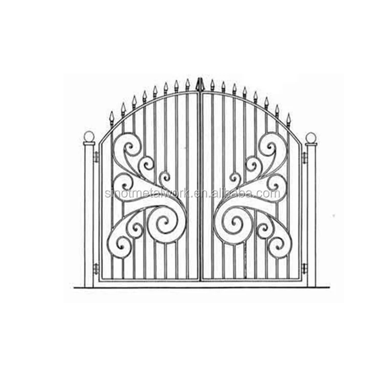 
new design italian style wrought iron double gate metal entrance gate morden steel gate 
