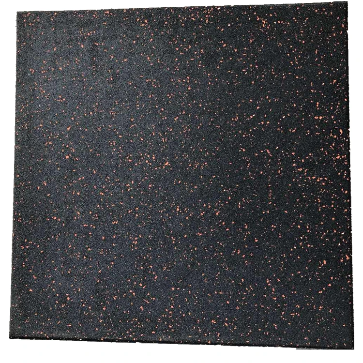 
25mm black with yellow flecks gym rubber flooring mat tiles 